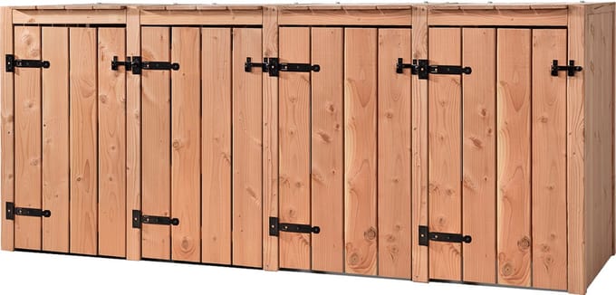 Containerombouw Jet | Kliko Ombouw Vierdubbel | Containerberging | Containers kast | Container berging voor 4 kliko's | Wood Selections