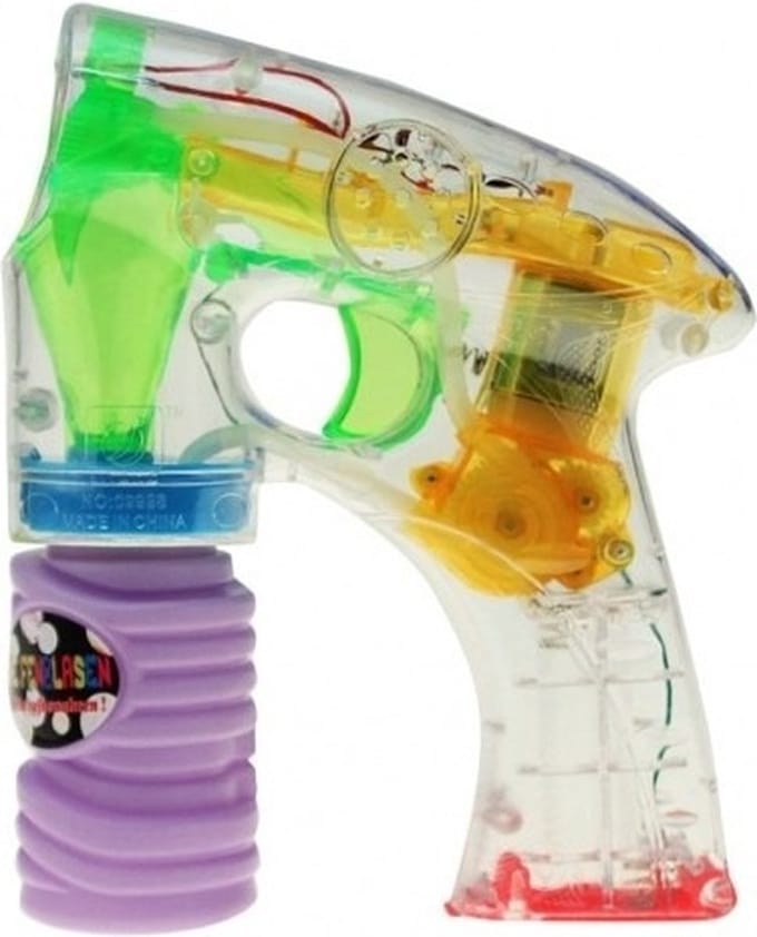 Bellenblaas pistool - met LED licht - 14 cm - Buitenspeelgoed fun artikelen