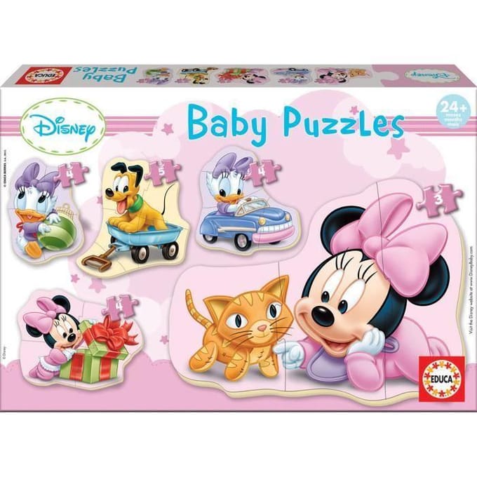 Baby Minnie puzzel, 5 progressieve puzzels van 3 tot 5 stukjes, EDUCA 15612