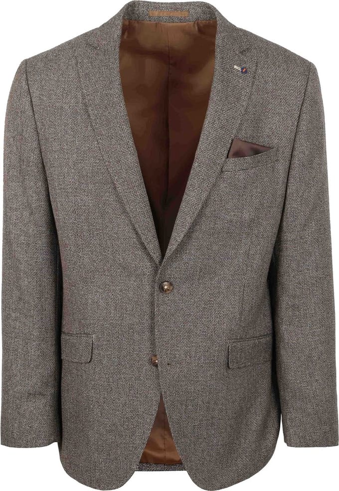 Suitable Colbert Heleen Melange Bruin - Maat 54 - Heren blazer