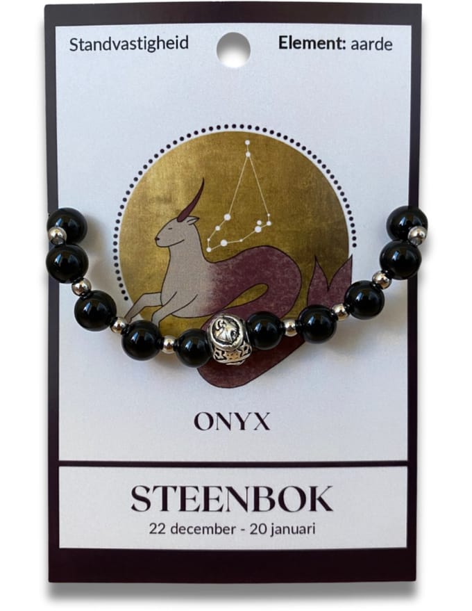 Onyx sterrenbeeld armband - Steenbok