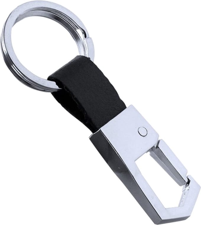 Fako Bijoux - Sleutelhanger - Metaal & PU Leer - Punt - Zilverkleurig