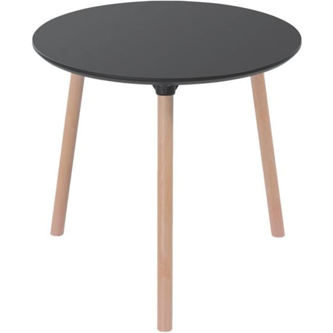 Bistrotafel Palomba, rond, 3-poots massief houten frame, Ø 800 x H 750 mm, zwart/beuken