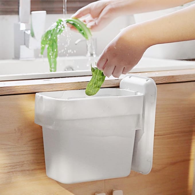 Ophangbare Keukenprullenbak met Deksel - Compact Afvalbakje voor Compost GFT en Afval - 2,8L