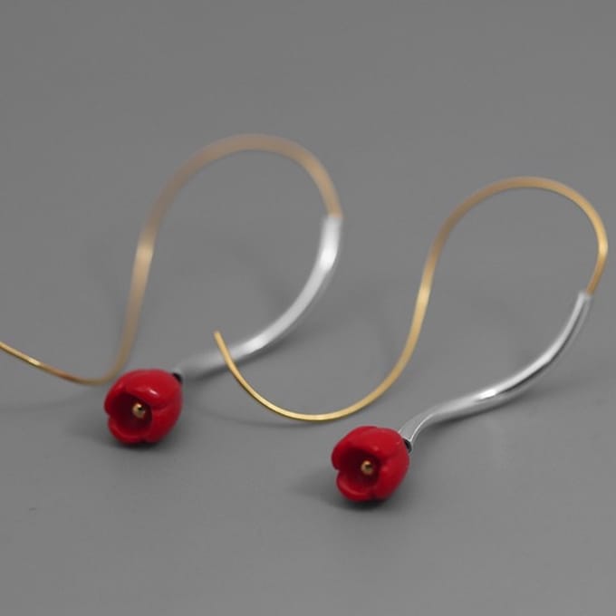 Oorhangers Zilver - Tulp - Zilveren Oorbellen