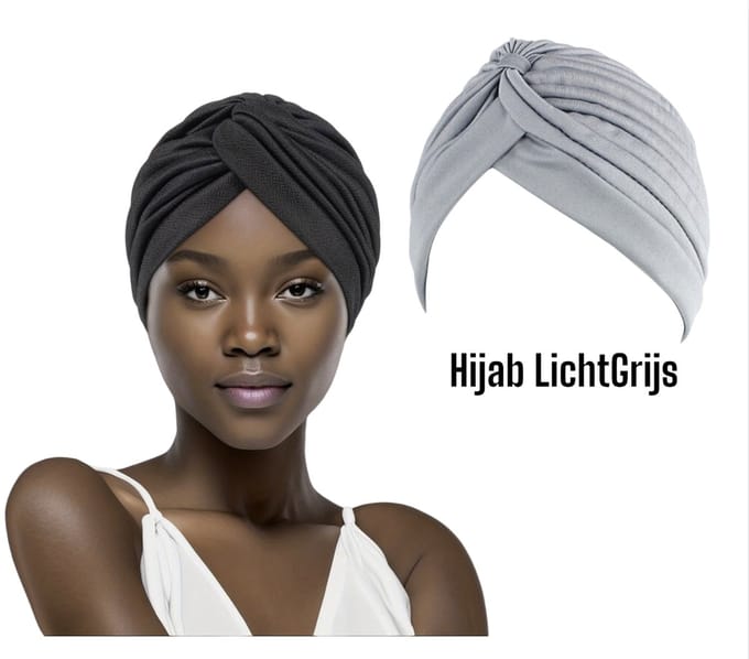 Cabantis Hijab - Hoofddeksel - Islamitisch - Tulband - Chemo - Muts - Licht Grijs