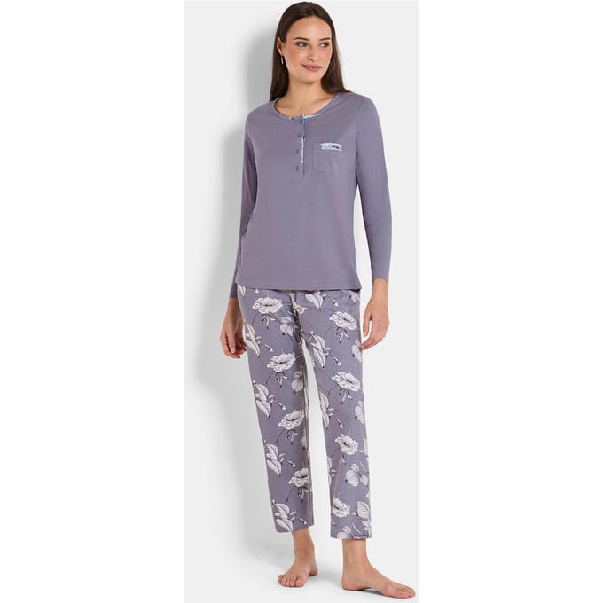 Pyjama van katoen en modal - sering / gedess. - Gr. 52/54 van Goldner Fashion