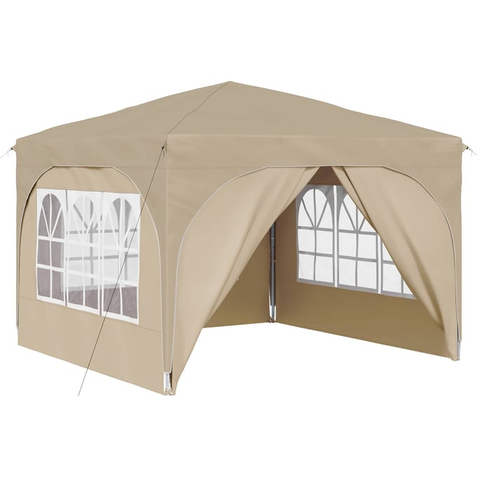 vidaXL - Pop-up - Feesttent - 290 - x - 290 - x - 245 - cm - Crèmekleurig