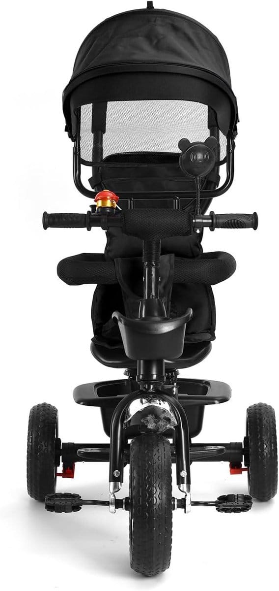 Kinder driewieler - Loopfiets uitbreidbaar - Buiten spelen - Verstelbare duwstang - 46 x 75 x 106 cm - Zwart