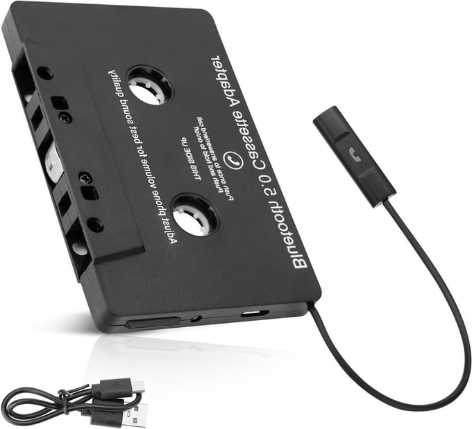 Cassette Adapter - Auto Audio - Muziek Streamen - Bluetooth 5.0 - 11x10 cm - Zwart