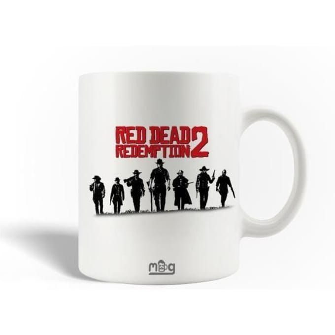 Mug en Céramique - Red Dead Redemption 2 - Logo Noir Rouge - 30cl - Compatible Lave-Vaisselle - 9,5 cm