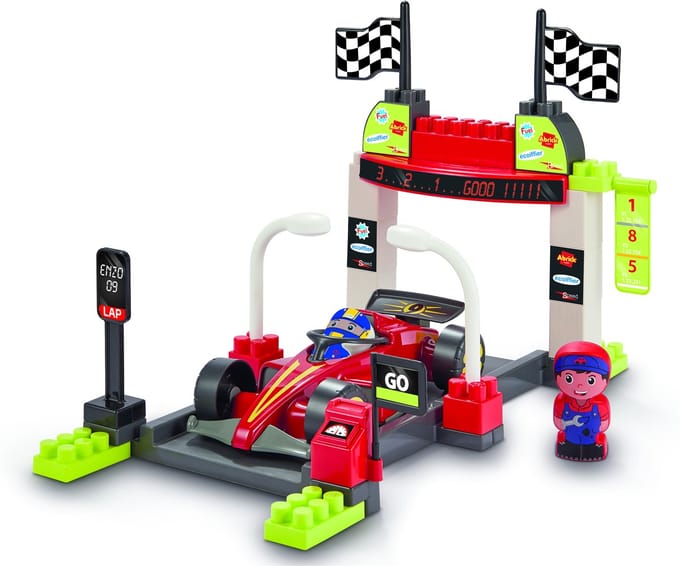Abrick bouwset Formule 1 pitstop speelset voor kinderen vanaf 18 maanden.