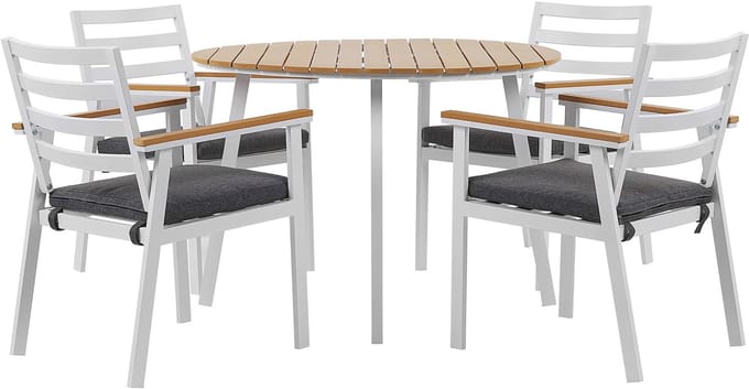 CAVOLI - Tuinset voor 4 - Wit - Aluminium