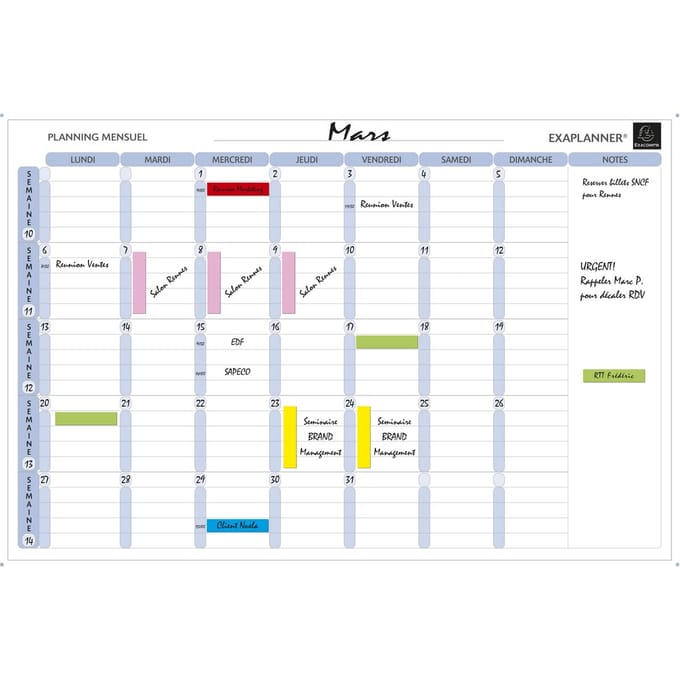 Exacompta Magnetische maandplanning - Franse teksten - Wit - 57150E