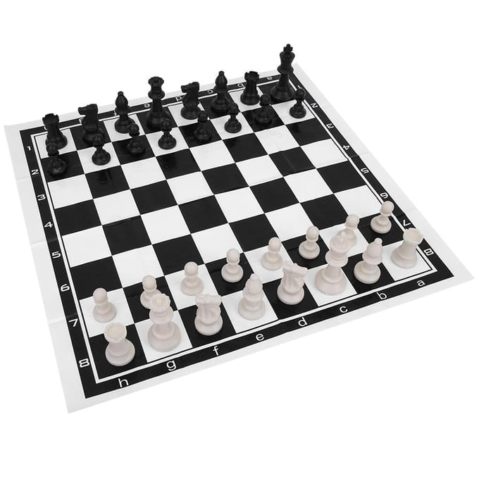 Jeu d'échecs international en plastique d'extérieur avec échiquier pliable white