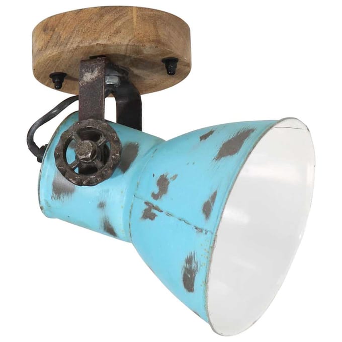 vidaXL Wandlamp 25 W E27 11,5x11,5x25 cm verweerd blauw