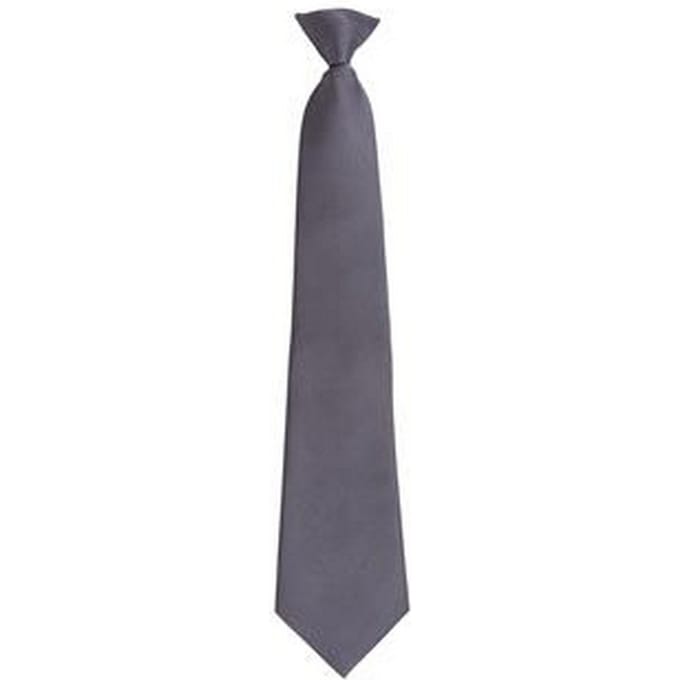Premier Herenmode "Kleuren" Work Clip On Tie (Grijs)
