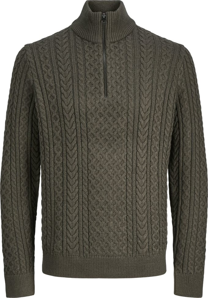 JACK&JONES - JPRBLUSEAN KNIT CABLE HALF ZIP SN - Heren - Gebreide truien