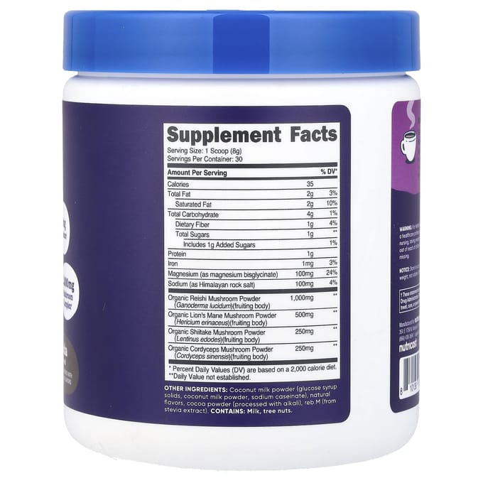 Nutricost, Nutrizen™, Unwind, Adaptogene Paddenstoelendrank, Mocha, 9 oz (252 gr)