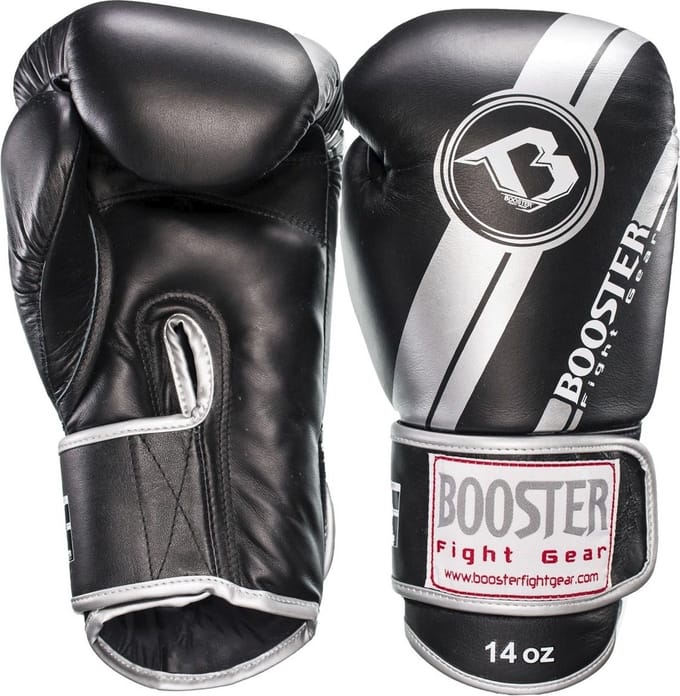 Booster BGL V3 Leren Bokshandschoenen – Zwart/Zilver – 12oz