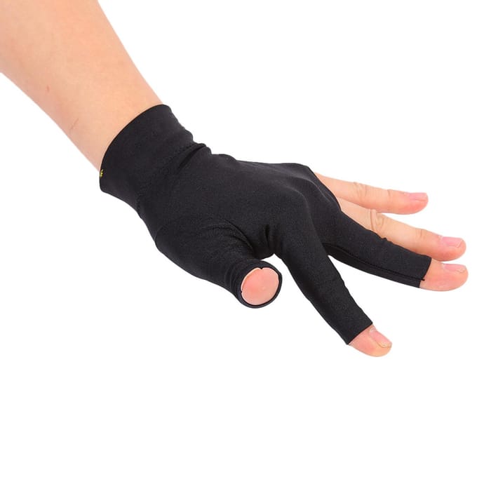 Snooker Biljart Keu Poolhandschoenen Linkerhand Open Drie Vingers Spandex Handschoen black