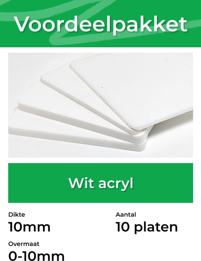 Voordeelpakket - Wit - per 10 platen - Dikte: 10mm