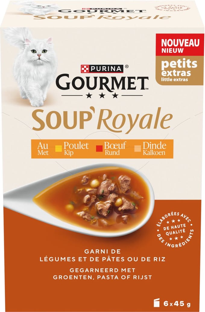 Gourmet Kattenvoer Nat Soup Royale - Rund - 4 x 6x45g
