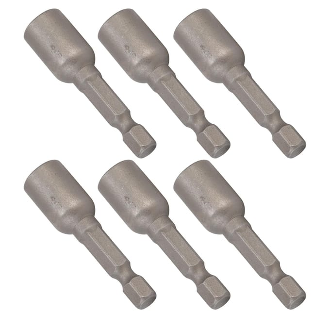 10 stuks Kracht Dopsleutel Zeskant Magnetische Bitset Dop Slagboorbits M8x48mm 14in SchachtGrijs