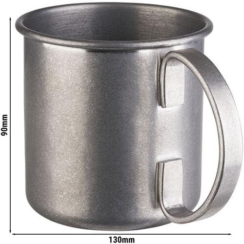 GGM Gastro (6 Stück) Becher - MOSCOW MULE - 450ml - Silber - mit Chrom-Henkel