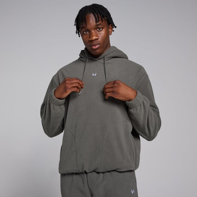 MP hoodie van fleecestof voor heren - Metaalgrijs - XS