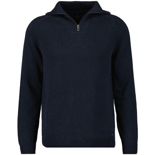 Ragman Trui Cotton Troyer Zip Raglan Sleeve Marine / male