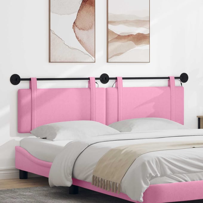 vidaXL - Hangend - hoofdbord - Roze - Stof