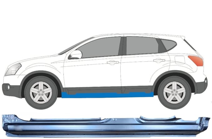 Volledige dorpel voor Nissan Qashqai 2007-2013 / Links
