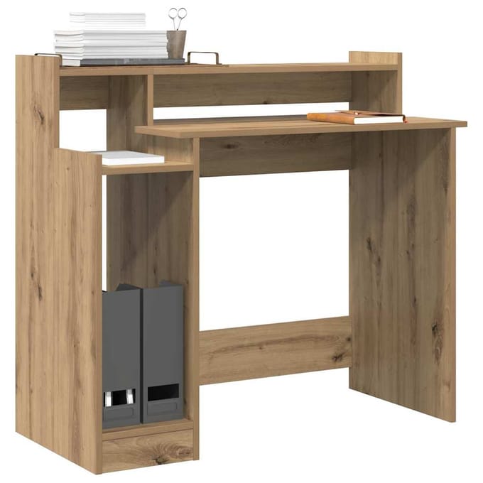 vidaXL - Bureau - Artisan - Eiken - 97 - x - 45 - x - 90 - cm - Bewerkt - hout