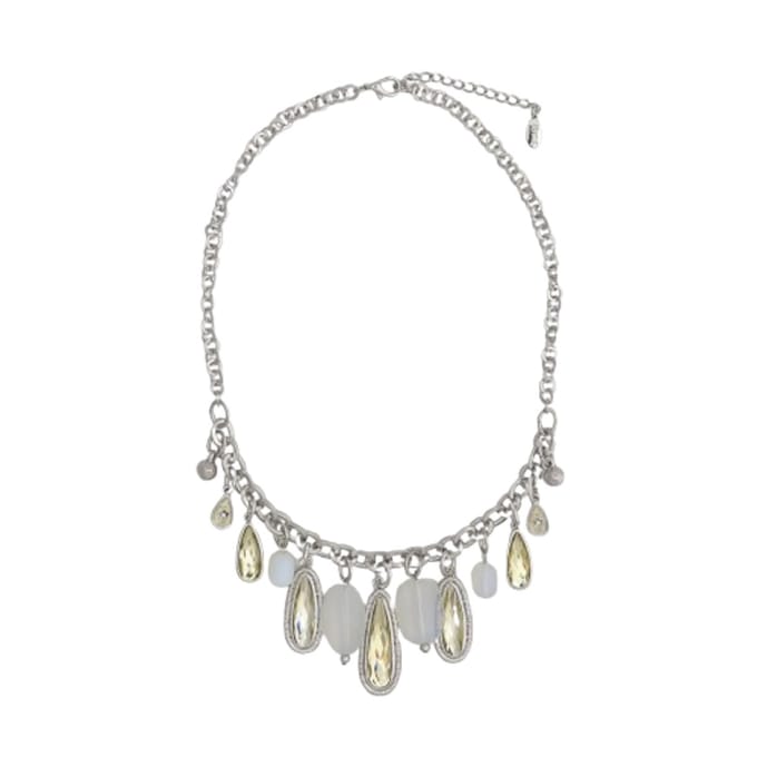 Behave - Ketting - Zilverkleurig met Kristal Hangers - Elegante Damesmode
