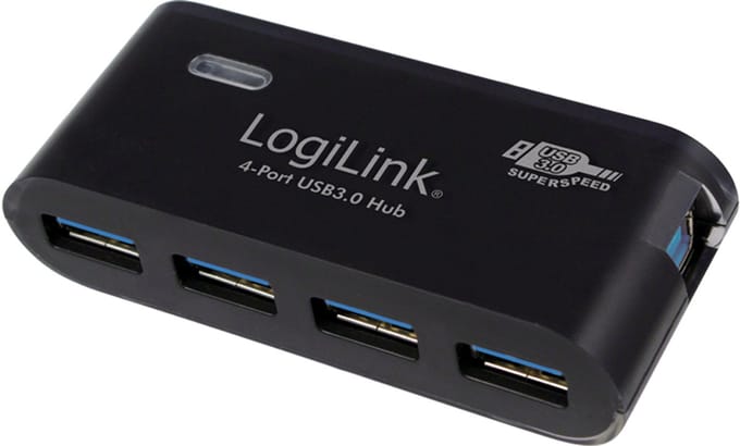 LogiLink USB 3.0 hub 4-port Zwart USB hub - 4 - USB 3.2 - Zwart