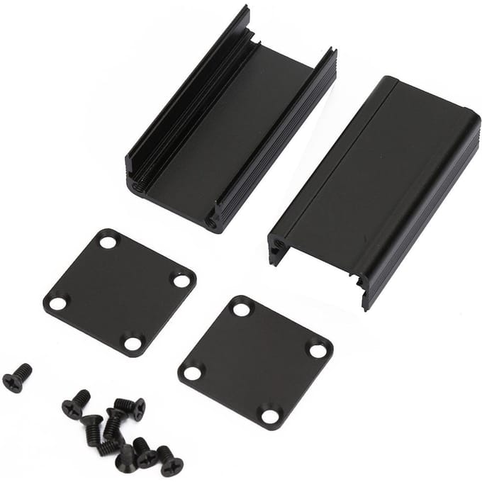Aluminium Behuizing PCB Instrument Schaal Elektronische Koelbox Zwart 25*25*50mm