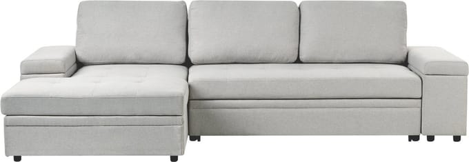 HRISEY - Hoekbank - Lichtgrijs - Polyester