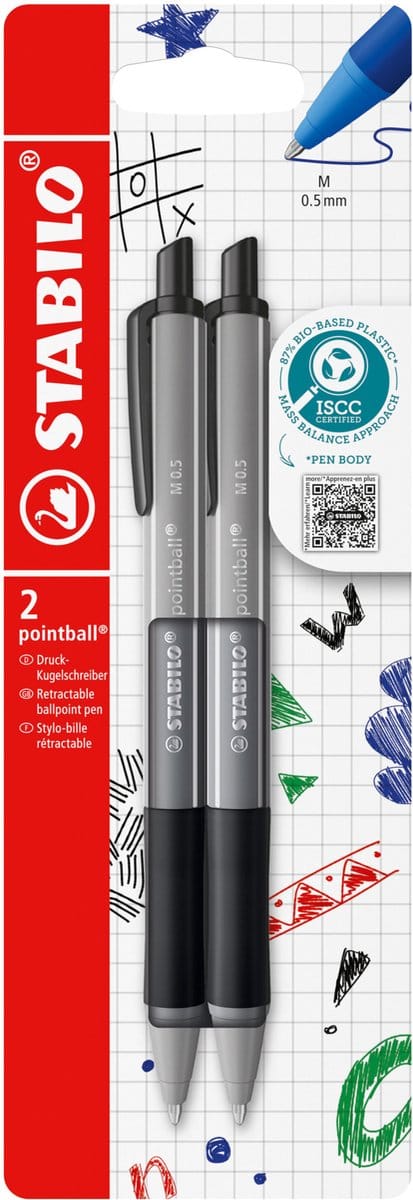 Balpen stabilo pointball colorful zw blist à 2st | 10 stuks