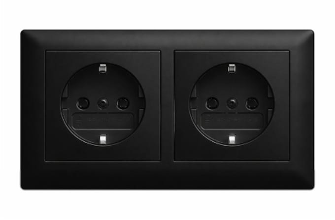 Busch-Jaeger - Stopcontact - Inbouw Wandcontactdoos Set 2 Mat zwart