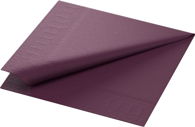 Duni servet 33*33 cm aubergine 125 cm
