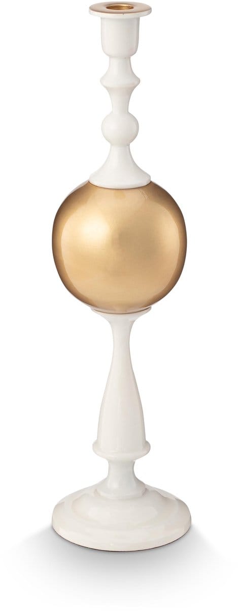 Pip Studio Kandelaar Sphere - Kaarsenhouder van Metaal - Wit/ Goud - 44cm