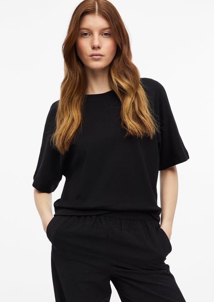 Dunne jersey interlock T-shirt met vleermuismouwen voor vrouwen s.Oliver