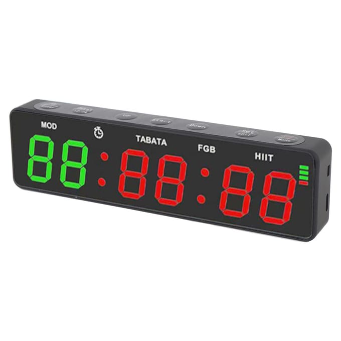 Draagbare Gym Timer Klok Magnetisch Oplaadbaar Workout Interval Fitness Digitale Timer met black