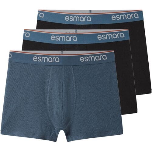 ESMARA MEN Set van 3 heren boxers (zwart/blauw, S)