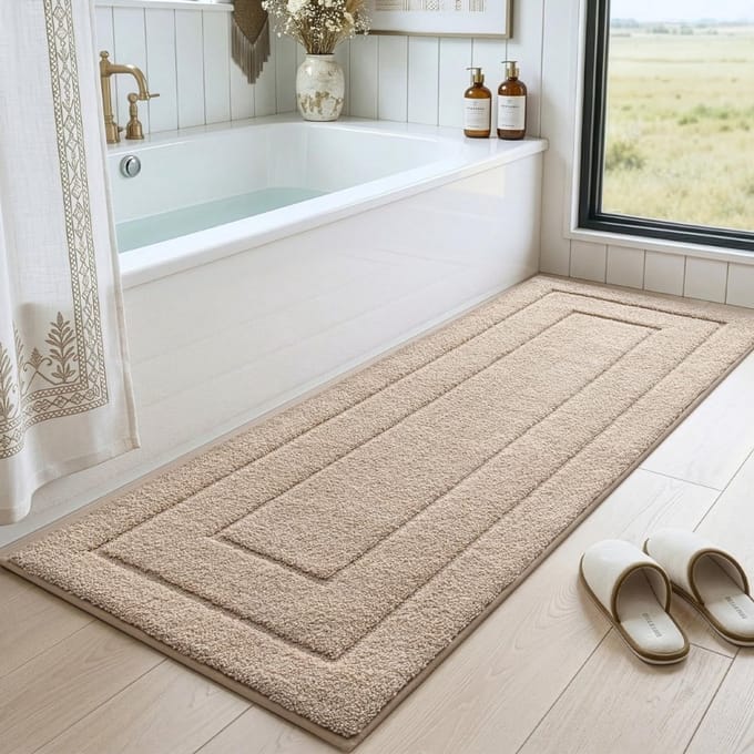 Badmat Anti Slip - Douchemat - Badmatten - Beige