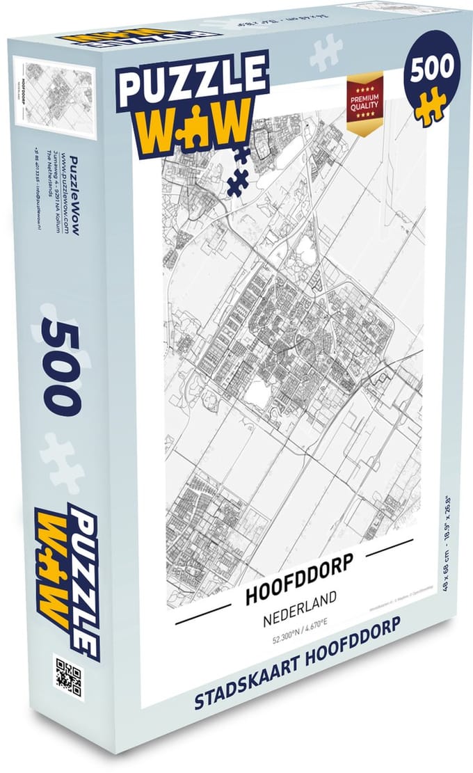 Puzzel Stadskaart Hoofddorp - Legpuzzel - Puzzel 500 stukjes - Plattegrond