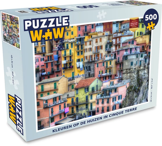 Puzzel Kleuren op de huizen in Cinque Terre - Legpuzzel - Puzzel 500 stukjes