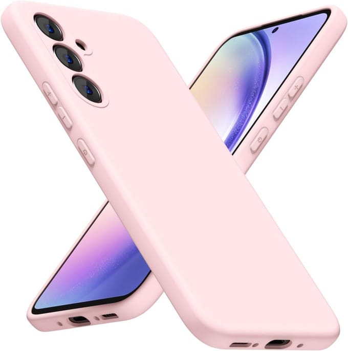 Shockproof Backcover - Liquid Silicone Soft Hoesje - Geschikt voor: Samsung Galaxy A55 - Lichtroze