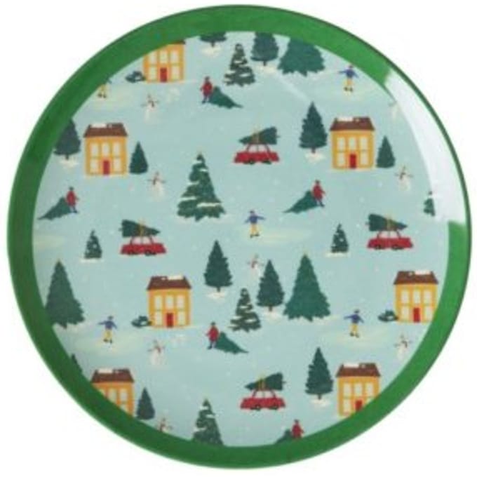 Rice kerst melamine dessert bord happy holidays